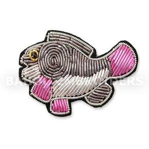 INSIGNE POISSON BRODÉ EN SOIE personnalisable, motif drapeau, insigne de nom à coudre pour sacs, logo personnalisé, tissu feutre chenille - Product Image 1