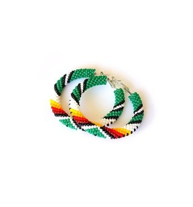 Bộ dụng cụ móc len hạt cườm làm khuyên tai hình tròn màu tím, khuyên tai hạt cườm, khuyên tai lấy cảm hứng từ người Mỹ bản địa, làm thủ công từ Ấn Độ - Product Image 4