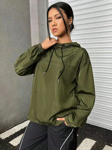 Chaqueta cortavientos de talla grande para mujer, venta al por mayor, chaqueta cortavientos sostenible - Product Image 5