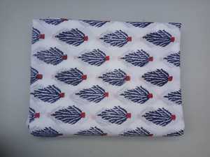 100% ผ้าวอยซ์คอตตอนแท้พิมพ์ลายบล็อกมือสวยงานทำมือดีไซน์อินเดียน้ำหนักเบาเครื่องแบบสไตล์แอฟริกัน5หลา - Product Image 5