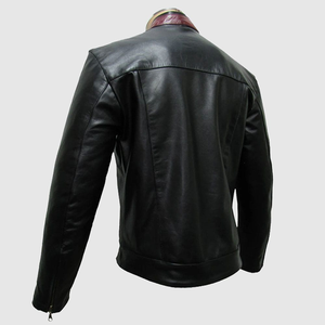 Chaqueta de Motociclista Clásica de Cuero Negro, Chaqueta de Cuero para Motocicleta con Acolchado, Chaqueta de Cuero para Motociclista para Hombre - Product Image 3
