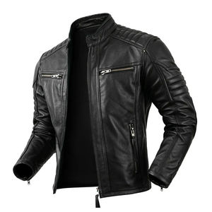 Chaquetas de Cuero para Hombre 2026, Servicio OEM, Color Negro, Chaqueta de Cuero de Manga Larga, Chaqueta de Cuero Cómoda para Hombre - Product Image 3