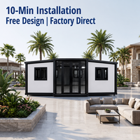 Maison conteneur extensible moderne de 20 pieds, préfabriquée, modulaire, pliable, mobile, avec salle de bain et cuisine