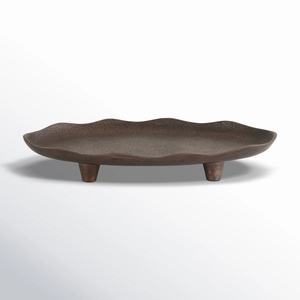 Bandeja decorativa de aluminio con bordes modernos para servir en latón con acabado antiguo al por mayor para bodas, hogares, restaurantes y hoteles - Product Image 3