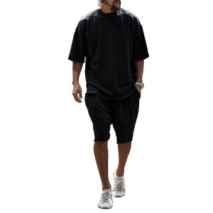 Ensemble de shorts décontractés au design élégant pour hommes Ensemble de chemise short respirant personnalisé 100% ensembles de t-shirts surdimensionnés en coton - Product Image 1