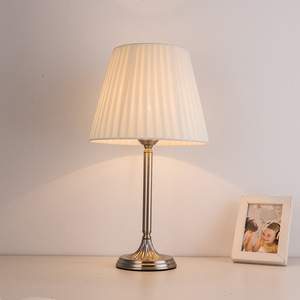 Modern LED Table <strong>Lamp</strong> for Bedroom &amp; <strong>Study</strong> Room New Home &amp; Hotel Iron Art Fabric Round Bedside Table Electric Power Supply