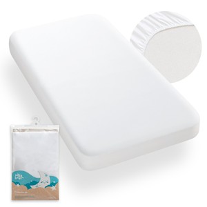 Drap de protection pour lit bébé, motif uni, plastifié, tissé, technique de fabrication - Product Image 1
