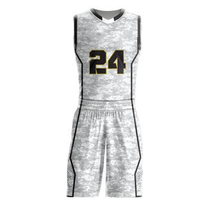 Ensemble de vêtements de basket-ball unisexe 100% polyester respirant grande taille XS XXS logo brodé chaud plus - Product Image 1