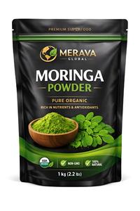Poudre de feuilles de Moringa 100% naturelle, de qualité alimentaire, biologique, testée en laboratoire, antioxydante, favorisant la digestion, en sachets de 100g, en vrac, durée de conservation de 2 ans - Product Image 2