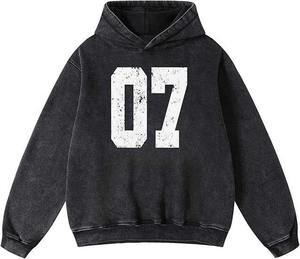 Sweat à capuche pull délavé à l'acide avec logo personnalisé en usine directe pour hommes en coton 600 GSM avec aspect vieilli - Product Image 1