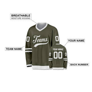 Maillot de Hockey sur glace en polyester de haute qualité conception libre impression par sublimation à manches courtes uniforme pour garçons maillot de Hockey de Chicago - Product Image 4