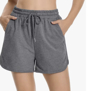 Wholesale Bangladesh Women's Sweat <b>Shorts</b> Curvy Hem Summer Cotton Lounge <b>Shorts</b> Drawstring Jersey Athletic Workout <b>Shorts</b> - Product Image 1