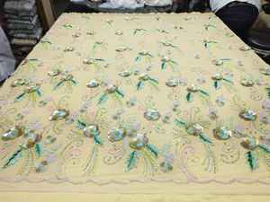 Telas de Red con Cuentas Ecológicas de Lujo, Tela de Tricot Bordada con Cuentas No Tejida para Vestidos de Fiesta, Vestidos de Novia - Product Image 2