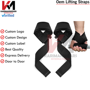 Correas de Levantamiento de Pesas Acolchadas de Algodón con Agarre de Silicona, Correas de Muñeca Lisas para Levantamiento de Pesas, Culturismo - Product Image 2