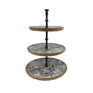 Handmade Design 2 <b>Tier</b> Wooden Shape Eco-Friendly Oven Safe <b>Cake</b> Stand Enamel Finished Birthday Event Party Display Wholesale - Product Image 4