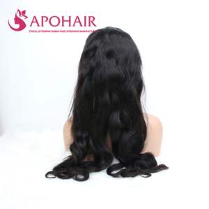 Vente en gros d'extensions de cheveux de perruque frontale de couleur noire de qualité supérieure 13x6 extensions de cheveux de vague de corps d'eau - Product Image 2