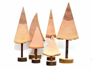 ARBRE DE NOËL DE FÊTE DÉCORATION ÉCOLOGIQUE CADEAU FAIT MAIN Arbre en bois ornemental Fabriqué en cerisier un arbre pour toute saison - Product Image 2