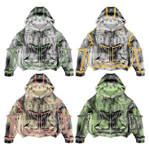 Diseñador de invierno Streetwear Sudadera con capucha con cremallera Impreso único Etiqueta privada Personalización de marca Ajuste de gran tamaño Unisex - Product Image 6