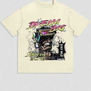 Camiseta de algodón suave 100% lavada con ácido Vintage para hombre, estampado Digital, 260 gramos, tendencia de peso de tela en Pakistán - Product Image 1