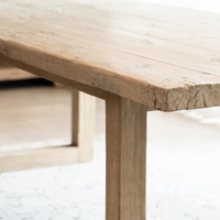 Table à manger rectangulaire rustique traditionnelle 4 places en bois massif récupéré Herbert, mobilier de maison, dîners, hôtel