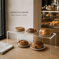 Support de présentation en acrylique transparent, étagère surélevée en acrylique en forme de U pour la présentation de figurines, d'objets de collection et de marchandises en détail