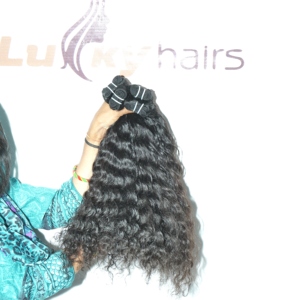 ผมต่อสีดำสำหรับผู้หญิงธรรมชาติสีดำสำหรับยืดผมคนผมหยิกดิบแบบไม่ผ่านกระบวนการใช้ทำผมชาวอินเดียแบบไม่ผ่านกระบวนการ - Product Image 4