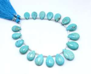 Haute qualité 8 pouces naturel Arizona Turquoise perles de pierres précieuses forme de larme de poire lisse pour la fabrication de bijoux - Product Image 1