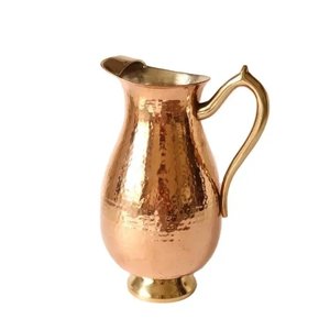 High Quality Pure Copper Water Serving <b>Jug</b> With Handle Hammered Design Home Kitchen Tabletop Decorative <b>Jug</b> - Product Image 5