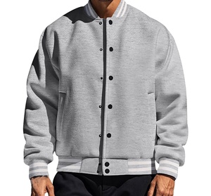 เสื้อแจ็คเก็ตวาร์ซิตี้แบบหลวมสำหรับผู้ชาย สปอร์ต สตรีทแวร์ ปักโลโก้ตามสั่ง ขายส่ง - Product Image 1