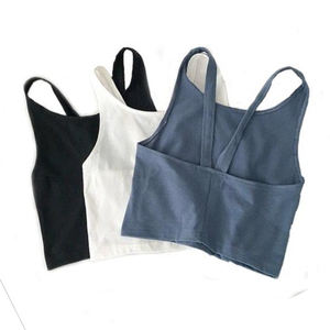 Nouveau haut court en coton sans manches multicolore pour femmes Bustier débardeur Camisole courte longueur Lingerie féminine - Product Image 1