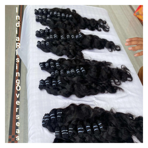 Paquets de cheveux Remy indiens vierges naturels non traités avec des vagues douces et une texture soyeuse longue durée - Product Image 1