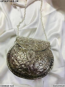 Bolso de mano de Metal hecho a mano, bolso de mano Vintage en relieve a mano, oro y Latón chapado en plata, bolsos Potlli Sling, bolso de bola dorada - Product Image 2