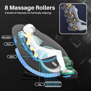 Sillón de Masaje de Gravedad Cero con Sonido Bluetooth Premium, Masaje Lumbar con Calor, Rodillos para Pantorrillas y Reflexología Podal - Product Image 3
