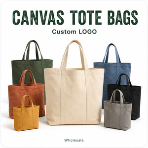 Private Label Canvas Carryall <b>Bags</b> Custom Printed Reusable Market Totes with Size Color and <b>Craft</b> Options - Product Image 1