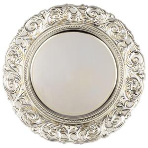 Décoration de vaisselle de mariage plaque de chargeur en acier inoxydable durable bordure arrondie plaque de chargeur décorative de qualité supérieure - Product Image 4