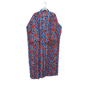 Women's Lightweight 100% Cotton Bathrobe <b>Long</b> Sleeve V-Neck <b>Kimono</b> Pockets Floral Print Knee-Length Vintage Summer Dressing Gown - Product Image 5