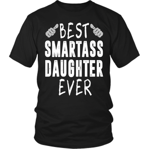 เสื้อยืดผู้ชายพิมพ์ลายตัวอักษร "Smartass Daughter" ทรงเข้ารูป แขนสั้น ผ้าฝ้ายลำลอง แฟชั่นฤดูร้อน ขายส่ง - Product Image 4
