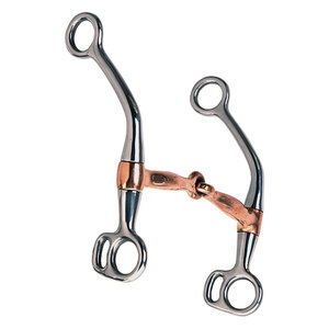 Mèche à cheval 5.5 "en acier inoxydable avec fil de cuivre enveloppé à tige courte Gag Bit Training Western Junior Cow Horse - Product Image 3