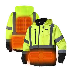 Veste chauffante rechargeable pour l'hiver, veste chauffante thermique USB pour l'hiver, vêtements chauffants à haute visibilité pour la sécurité - Product Image 5
