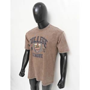 Camiseta personalizada al por mayor de 100% algodón lavado vintage de talla grande con estampado de diseñador deportivo de moda de verano para hombre - Product Image 5