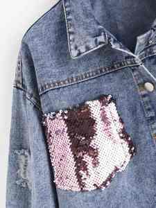 Ventes en gros de vestes en jean pour femmes, dernier design, manches longues, bouton unique, jeans de cow-boy, tissu en coton, vente chaude, vestes vierges - Product Image 3