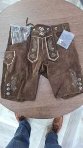 Shemax Trachten shorts pour hommes lederhosen gris ombré OEM personnalisé nouveau bavarois oktoberfest lederhosen - Product Image 2
