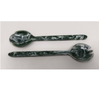 Ensemble de cuillères à salade en résine, écologiques, lavables au lave-vaisselle, 11 pouces, outils à salade modernes, cuisine à domicile, fabriqué en Inde