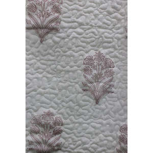 Premium Quality Traditional Style Handblock Print Cotton <b>Quilt</b> Summer Queen Double Bed Size <b>Handmade</b> Kantha Pattern for Home Use - Product Image 2