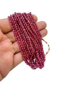 Cuentas ovaladas lisas de rubí natural, hebra de piedras preciosas sueltas para hacer joyas, collares, pulseras, venta al por mayor, suministro de joyería de la India - Product Image 4