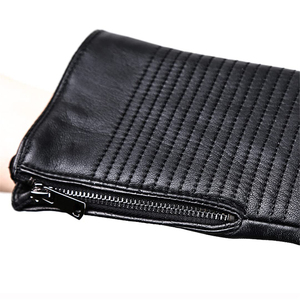 Gants de conduite doublés chauds en cuir véritable Unised-Compatible avec l'écran tactile - Product Image 5