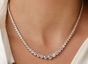 Collar de tenis de diamante moissanita de forma redonda regalo de Plata de Ley 925 para ella - Product Image 2