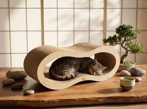 Rascador para Gatos de Cartón en Forma de Ocho, Talla L, con Hierba Gatera - Product Image 2