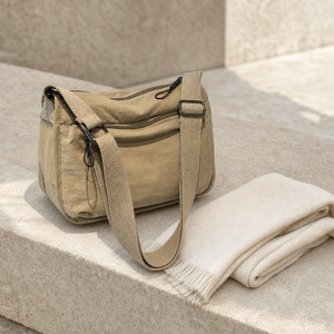 Nylon <b>Messenger</b> <b>Bag</b> Casual Solid Colour <b>Crossbody</b> Shoulder <b>Bag</b> Unisex with Wide Strap - Product Image 2