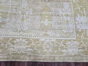 Alfombra Alfombras Seda crema 9x12 Hermosa alfombra persa de diseño moderno clásico de alta calidad, lana anudada a mano 100% Seda - Product Image 4